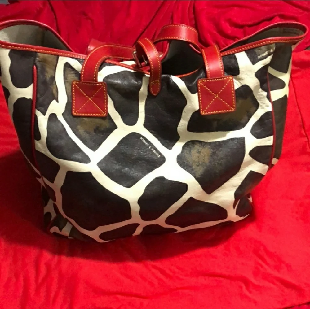Dooney & Bourke Giraffe and Red Large Tote - Picture 3 of 14